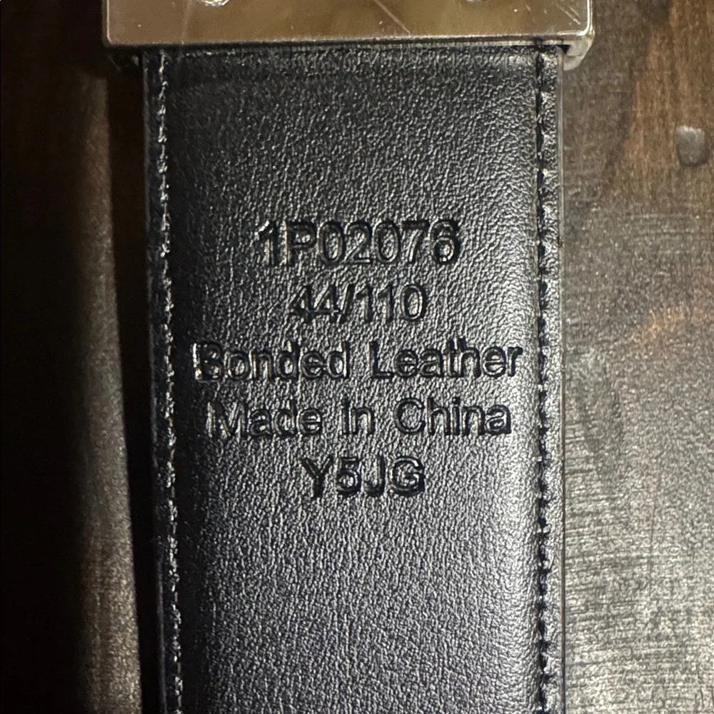 Perry Ellis Brown and Black Leather Reversible Belt with Silver Buckle